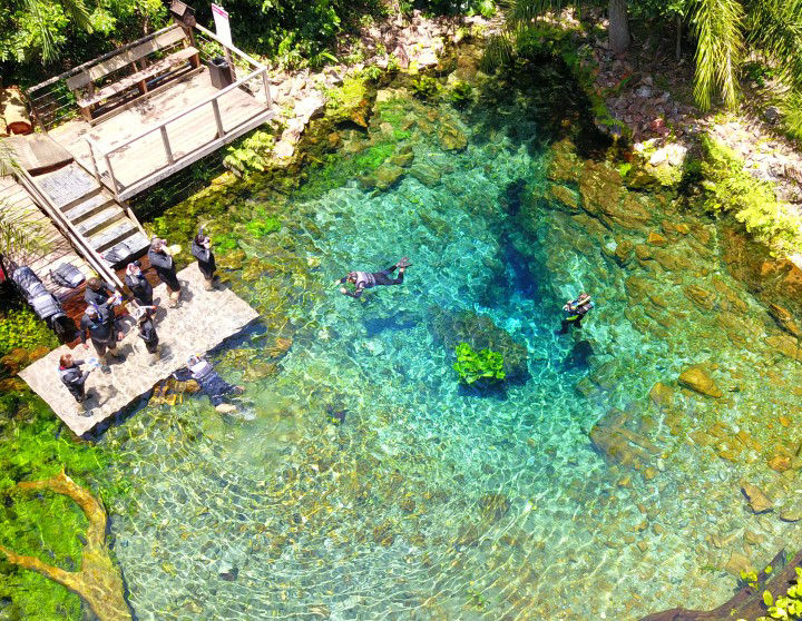 passeio de flutuação nascente azul em bonito ms